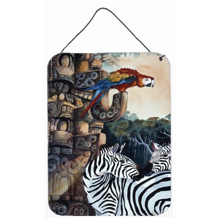 Carolines Treasures Zebras And Parrots Wall and Door Hanging Prints JMK1200DS1216